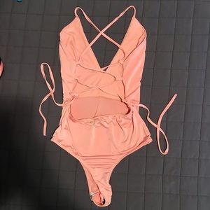 Cross Cross Tie Back Bodysuit